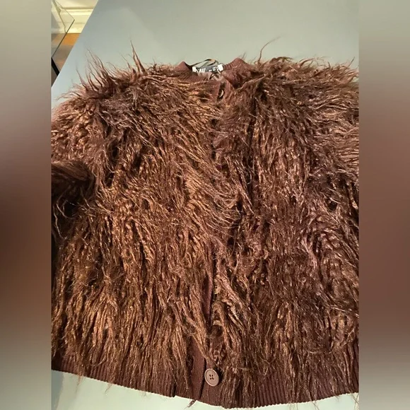 Zara Faux Fur Sweater Jacket